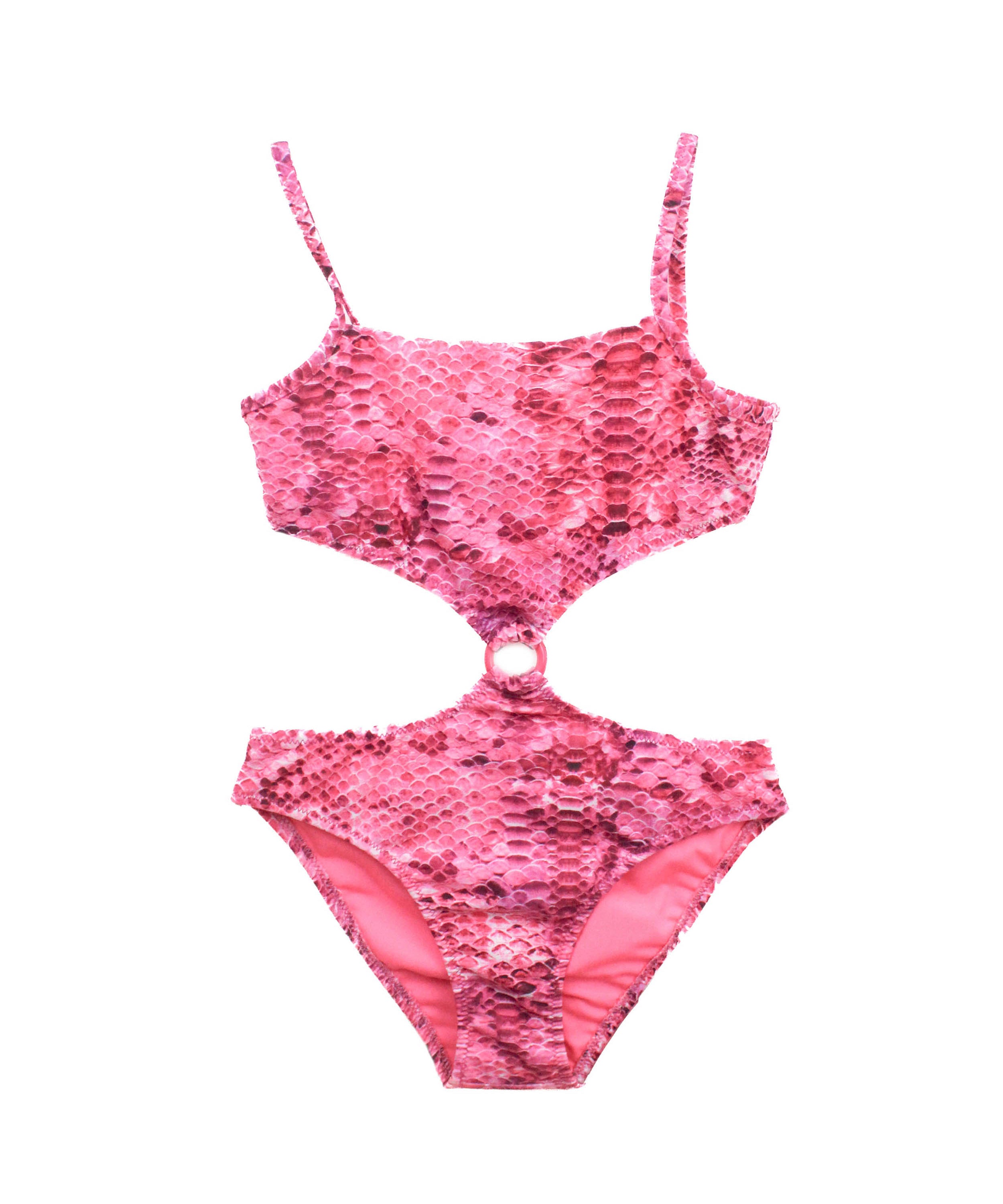 4GIVENESS Costume Monokini Fantasia Rainbow Boa Fucsia per Bambine