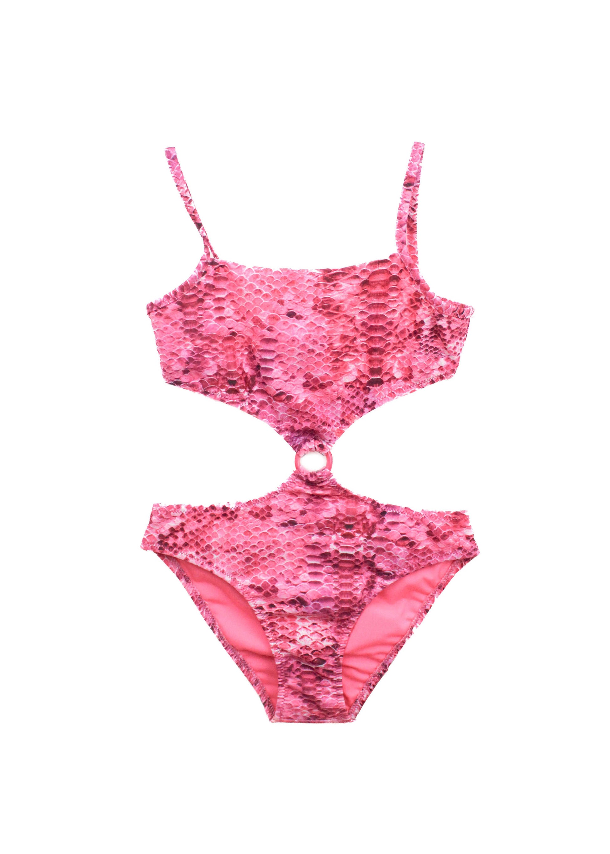 4GIVENESS Costume Monokini Fantasia Rainbow Boa Fucsia per Bambine