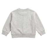 Palm Angels Kids Felpa Girocollo Grigio Melange con Stampa Logo Blu per Neonati