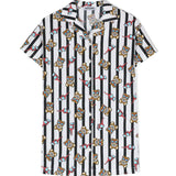 Moschino Kids Abito Bianco/Nero con Teddy Bear per Bambine (fronte)