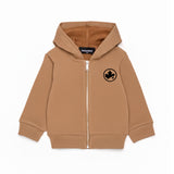 Dsquared2 Kids Felpa con Zip Indian Tan con Cappuccio per Neonati