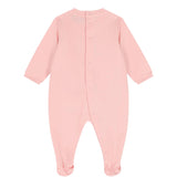 Moschino Kids Tutina Rosa con Stampa Logo Teddy Bear per Neonate