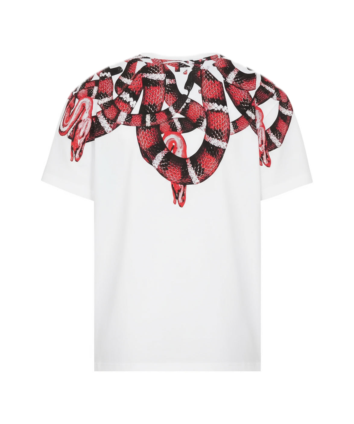 Marcelo Burlon County Of Milan Kids T-Shirt Bianca con Grafica Snake per Bambini
