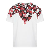 Marcelo Burlon County Of Milan Kids T-Shirt Bianca con Grafica Snake per Bambini