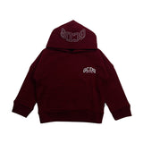 Gcds Kids Felpa con Cappuccio Bordeaux con Stampa Logo per Bambini