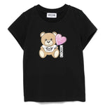 Moschino Kids T-shirt Nera con Stampa Teddy per Bambine