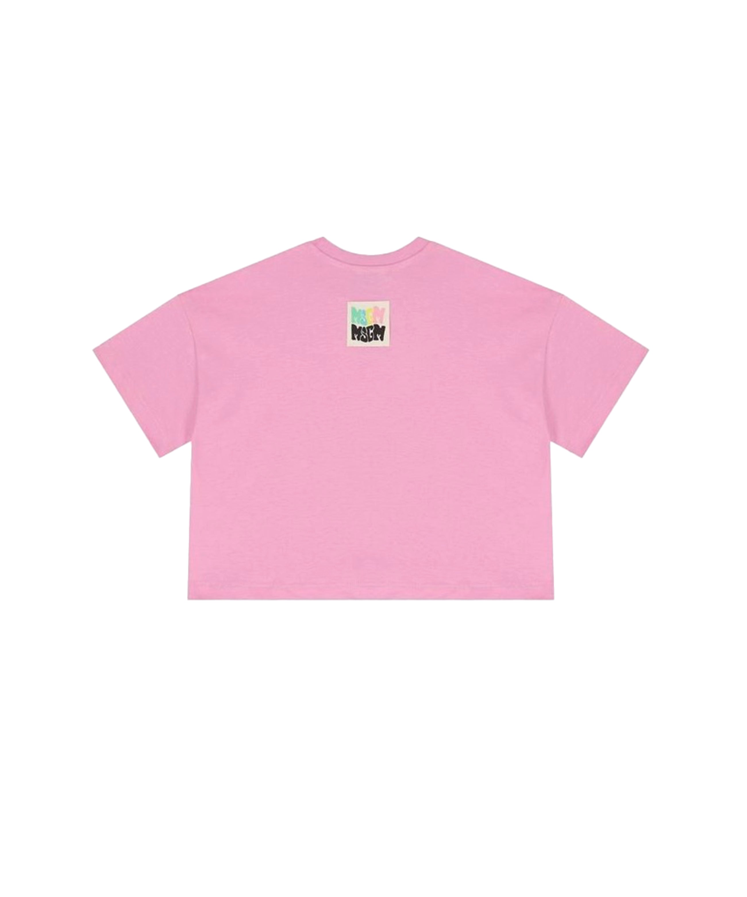 MSGM Kids T-shirt Rosa Crop con Logo per Bambine