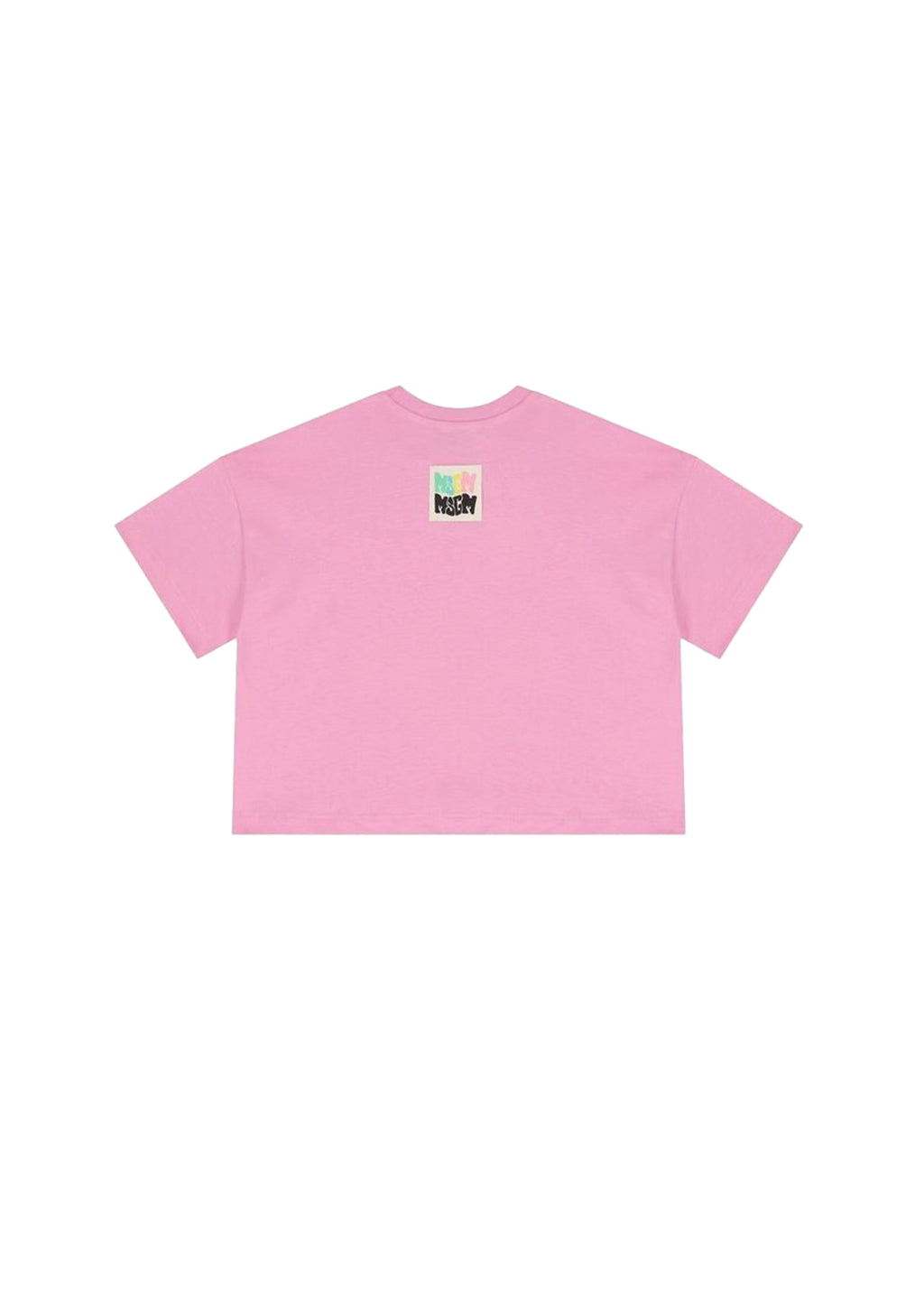 MSGM Kids T-shirt Rosa Crop con Logo per Bambine