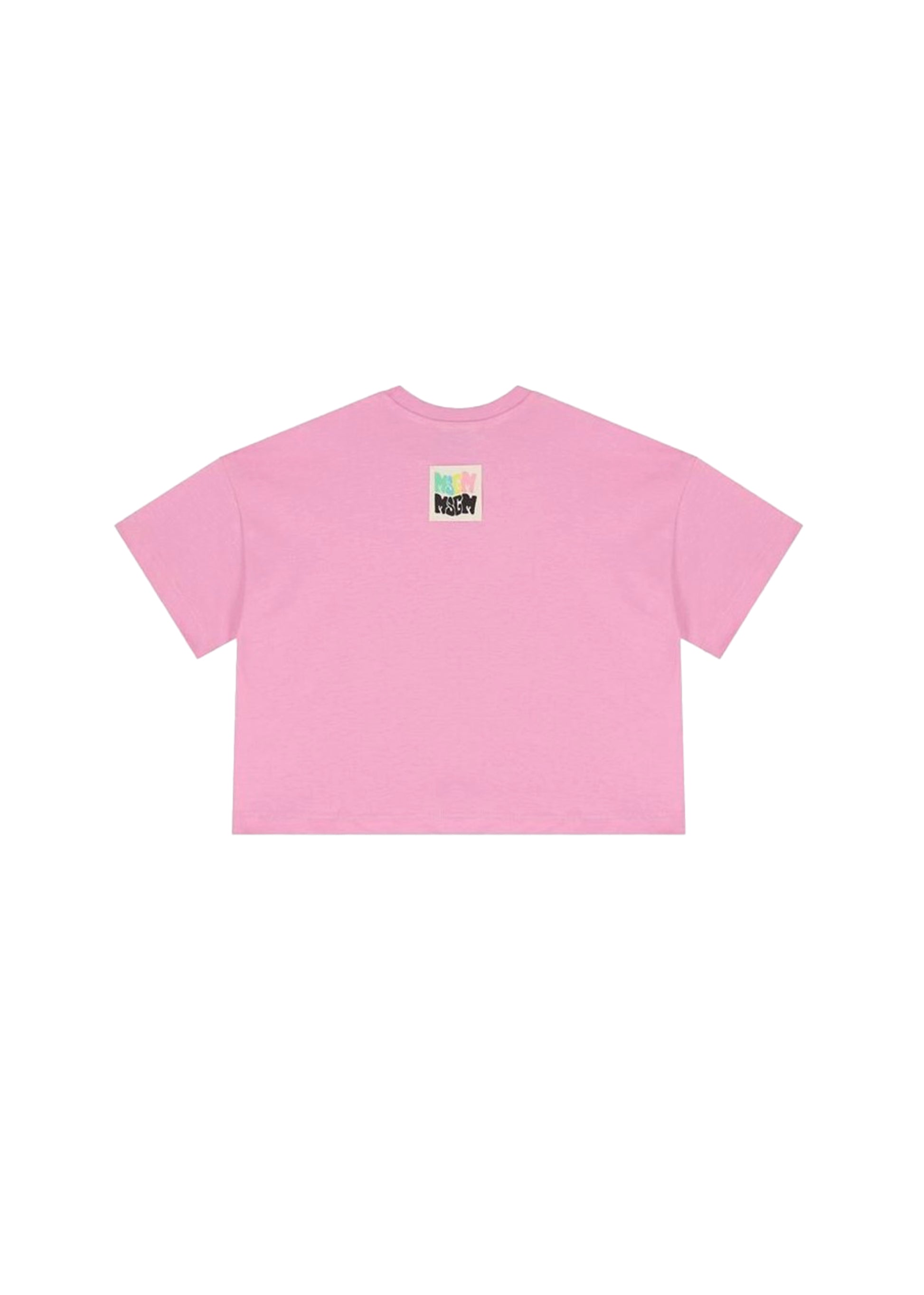 MSGM Kids T-shirt Rosa Crop con Logo per Bambine