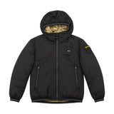 Blauer Kids Giacca Imbottita con Cappuccio Nero per Bambini