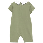 Moschino Kids Pagliaccetto Verde con Logo Teddy Bear per Neonati