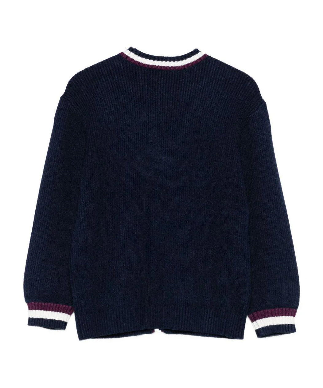 Twinset Kids Cardigan Blu con Dettagli a Contrasto per Bambine