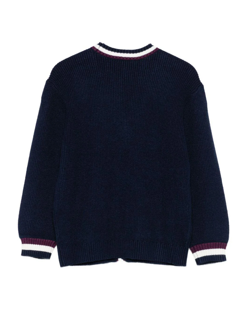 Twinset Kids Cardigan Blu con Dettagli a Contrasto per Bambine