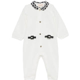 Elisabetta Franchi Kids Tutina Felpa Avorio e Nero per Neonate