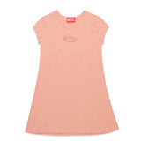 Diesel Kids Abito Pesca con Logo Oval D per Bambine