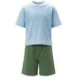 Iceberg Kids Completo T-Shirt Cielo con Short Verde con Stampe per Bambini