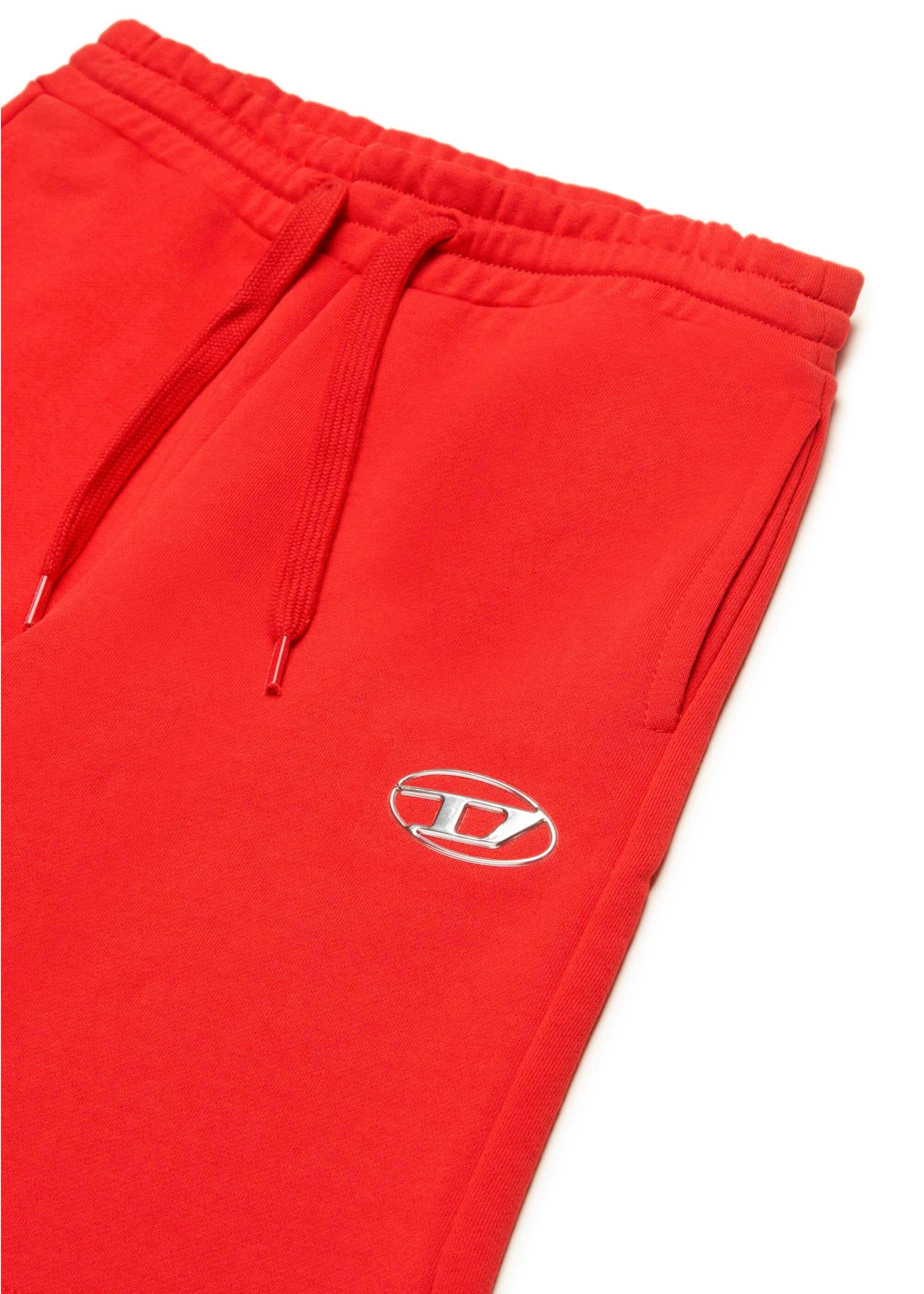 Diesel Kids Red Oval D Metallic Logo Sweatshirt Shorts for Kids