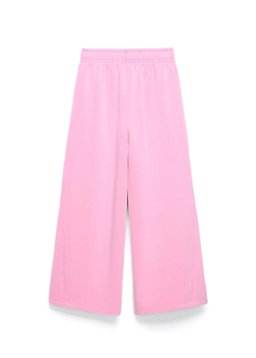 MSGM Kids Pantaloni in Tuta Rosa Wide Leg per Bambine (retro)