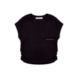 Hinnominate Kids T-Shirt Nera Arricciata per Bambine