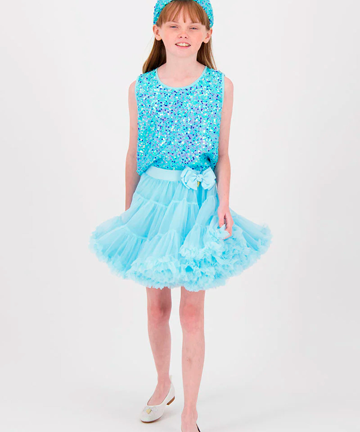 Angel's Face Gonna in Tulle Azzurra per Bambine