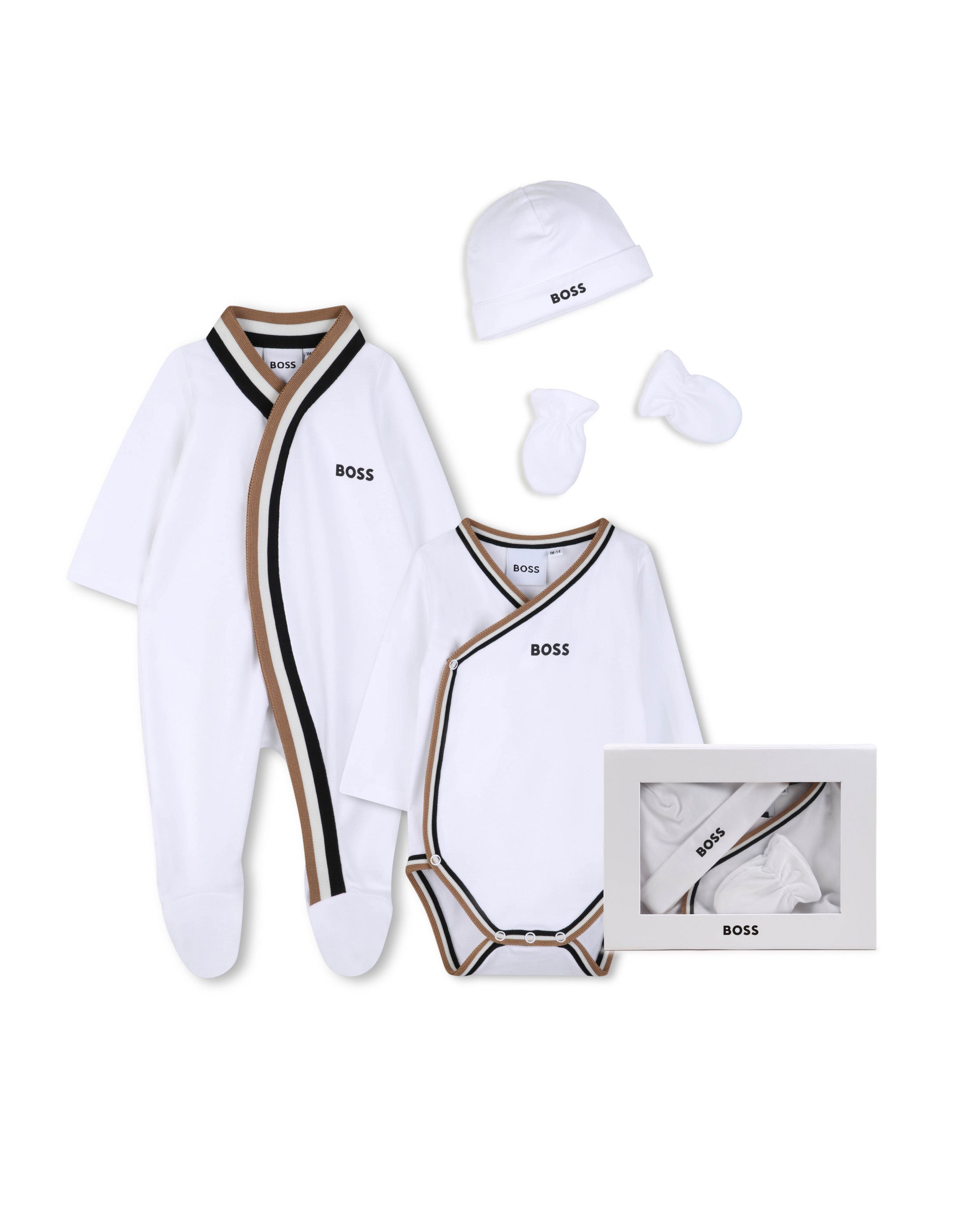 Boss Kids Set Regalo Bianco per Neonati
