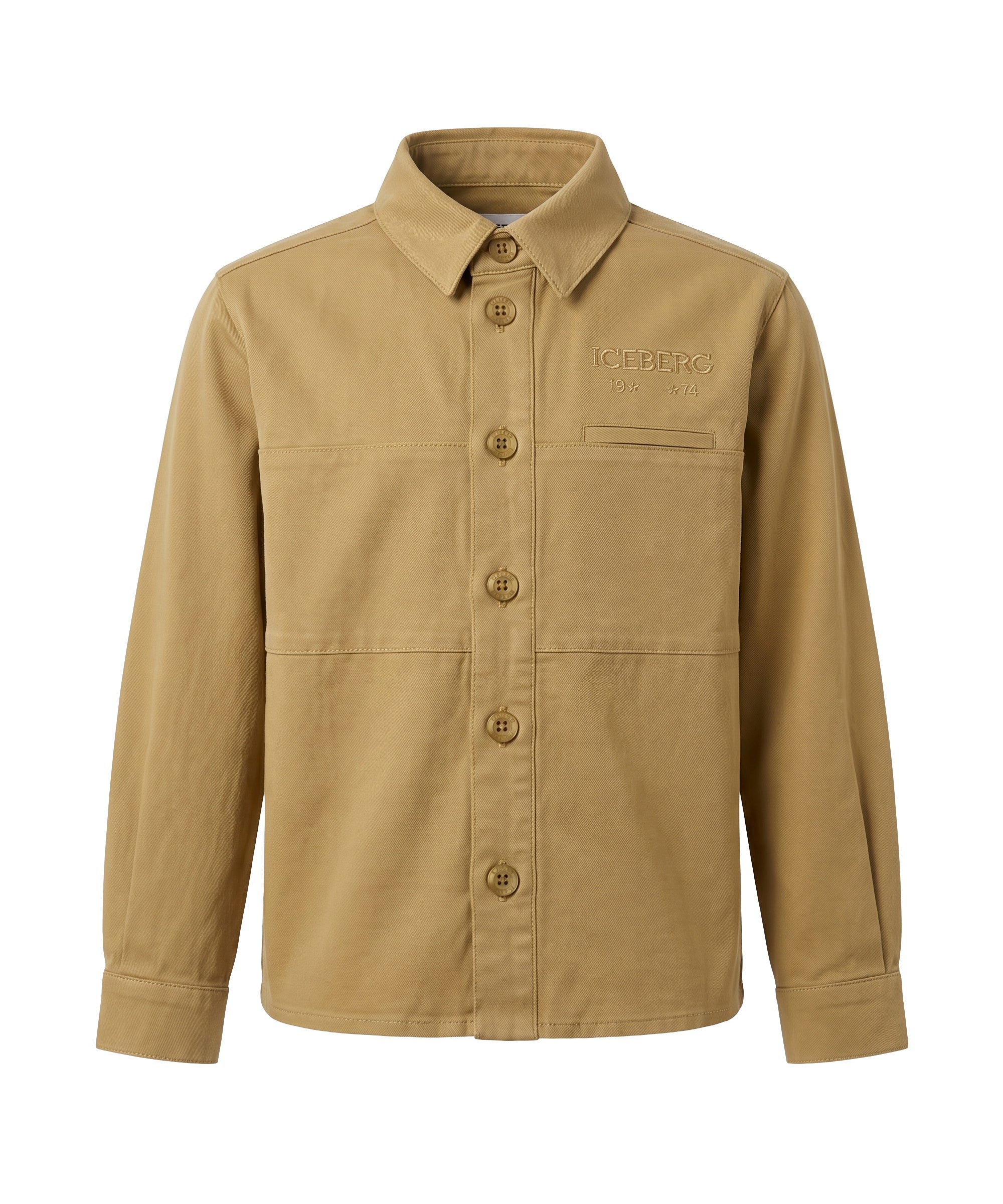 Iceberg Kids Camicia Beige con Logo Lettering per Neonati