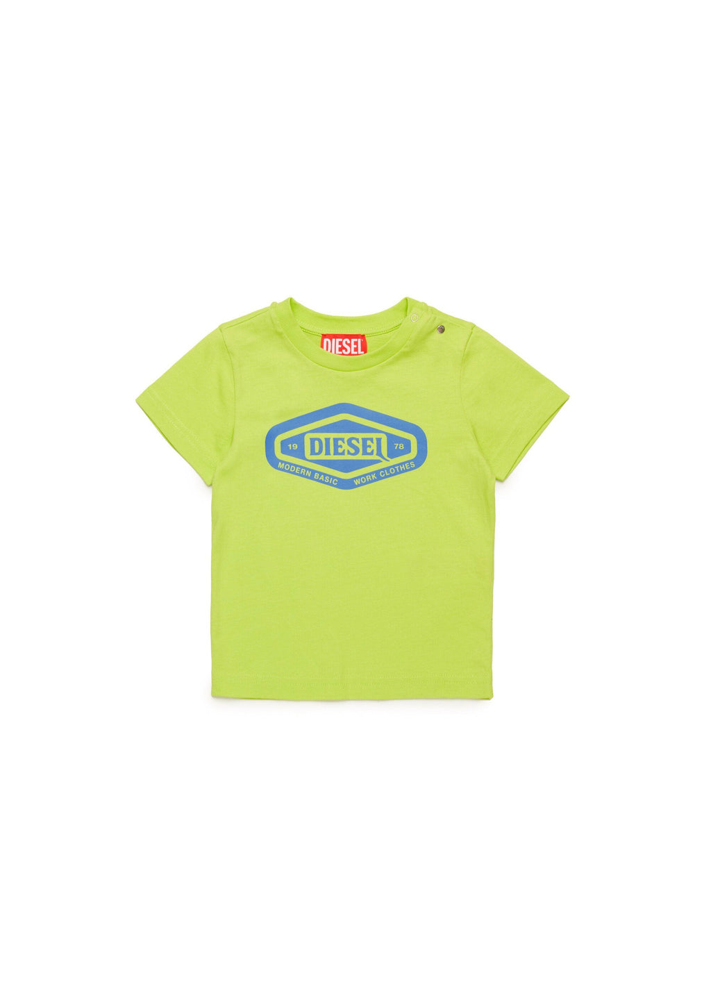 Diesel Kids T-Shirt Verde con Stampa 1978 per Neonati