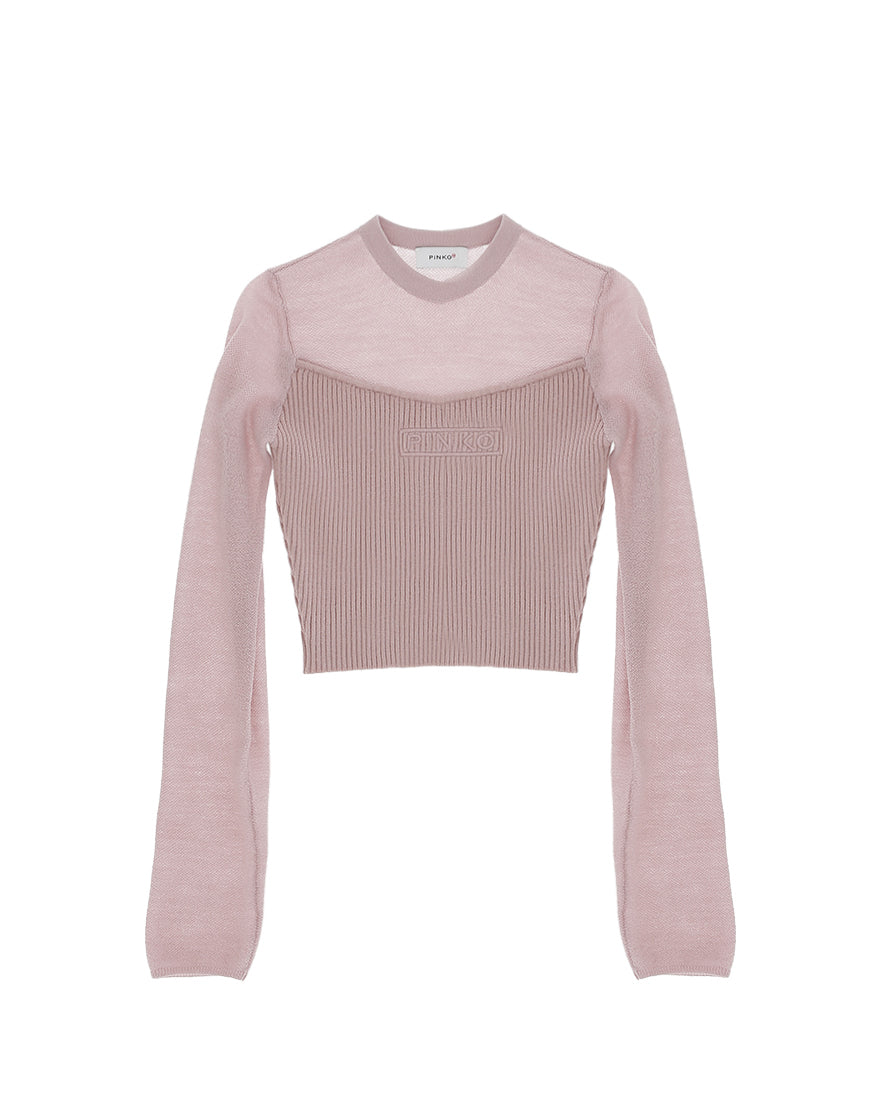 Pinko Kids Maglia Crop a Maniche Lunghe per Bambine