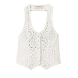 Twinset Kids Gilet Bianco in Pizzo per Bambine
