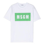 MSGM Kids T-Shirt Bianca con Logo per Bambini