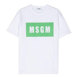 MSGM Kids T-Shirt Bianca con Logo per Bambini