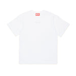 Diesel Kids T-shirt Bianca con Logo Oval D Metallico