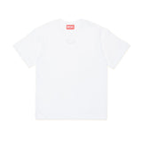 Diesel Kids T-shirt Bianca con Logo Oval D Metallico