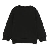 Dsquared2 Kids Felpa Girocollo NEra con Bottoni per Apertura Spalla per Neonati