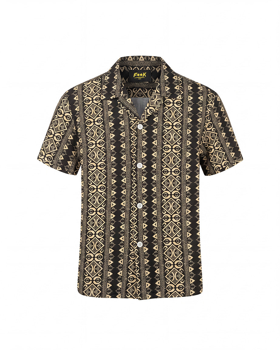 F**K Kids Camicia Fantasia Oro per Bambini