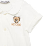 Moschino Kids Pagliaccetto Panna con Bottoni e Teddy Bear per Neonate