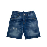 Dsquared2 Kids Bermuda in Denim con Patch Logo sul Retro per Bambini