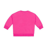Moschino Kids Felpa Girocollo Fucsia con Stampa per Neonate