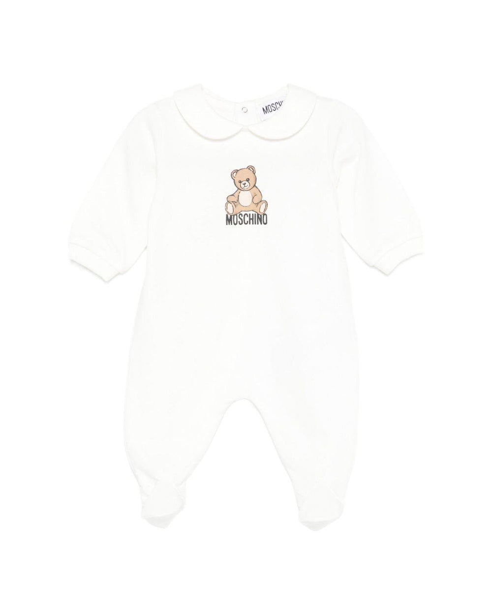 Moschino Kids Tutina Panna con Stampa Teddy per Neonati