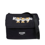 Moschino Kids Borsa Mamma Nera con Fasciatoio con Logo Teddy Bear per Neonati