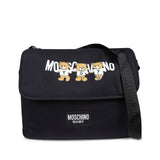 Moschino Kids Borsa Mamma Nera con Fasciatoio con Logo Teddy Bear per Neonati