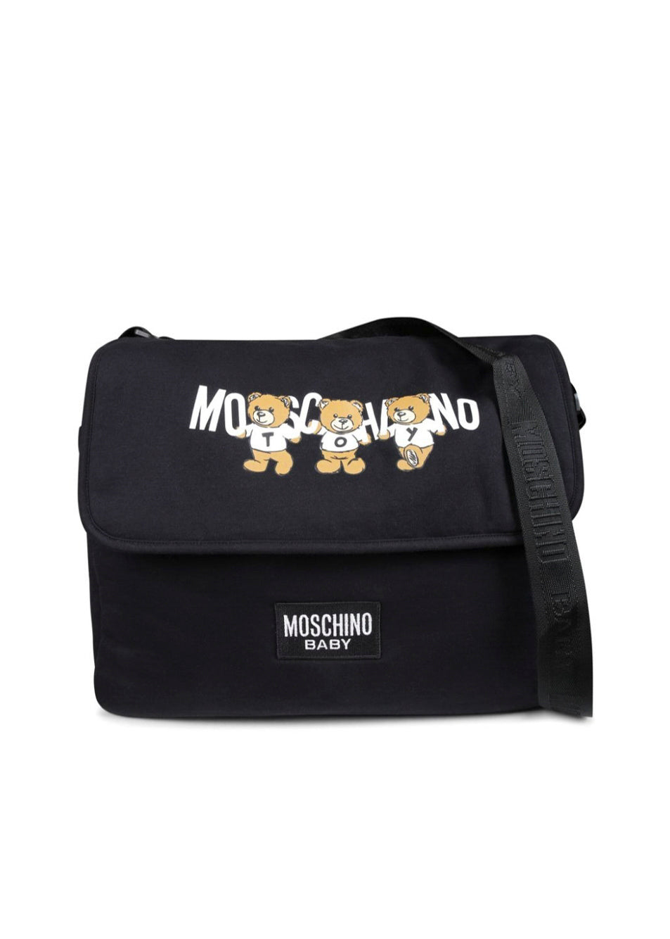 Moschino Kids Borsa Mamma Nera con Fasciatoio con Logo Teddy Bear per Neonati