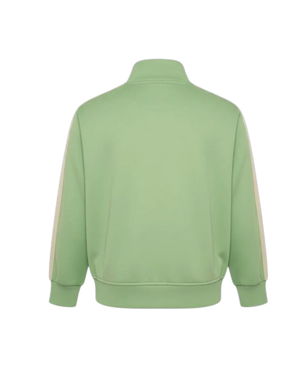 Palm Angels Kids Felpa Verde con Logo per Bambini