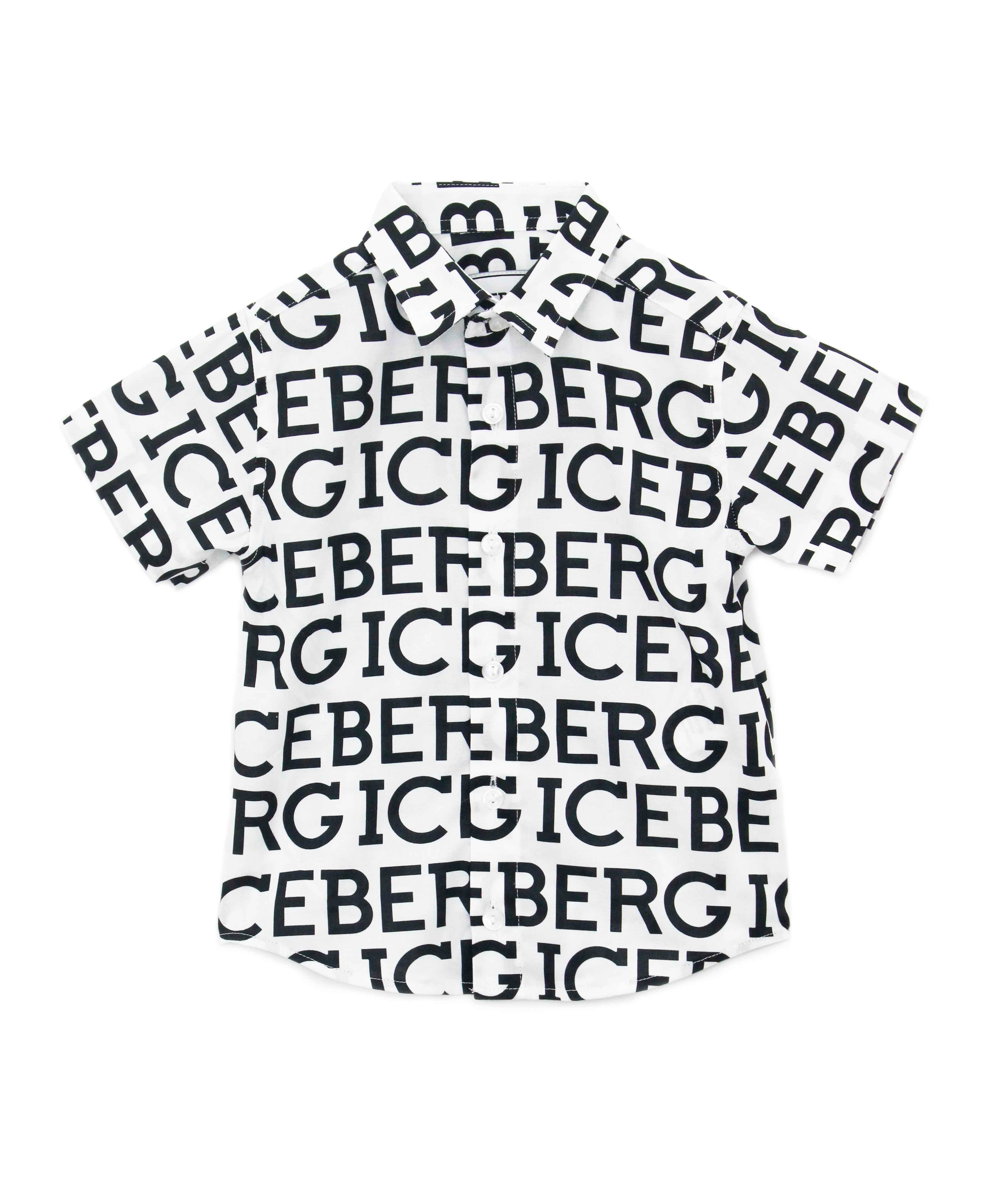 Iceberg Kids Camicia con Logo Monogram Bianca per Neonati