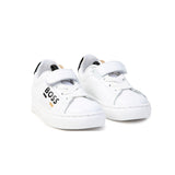 Boss Kids Sneakers Bianche con Strappi con Logo per Neonati