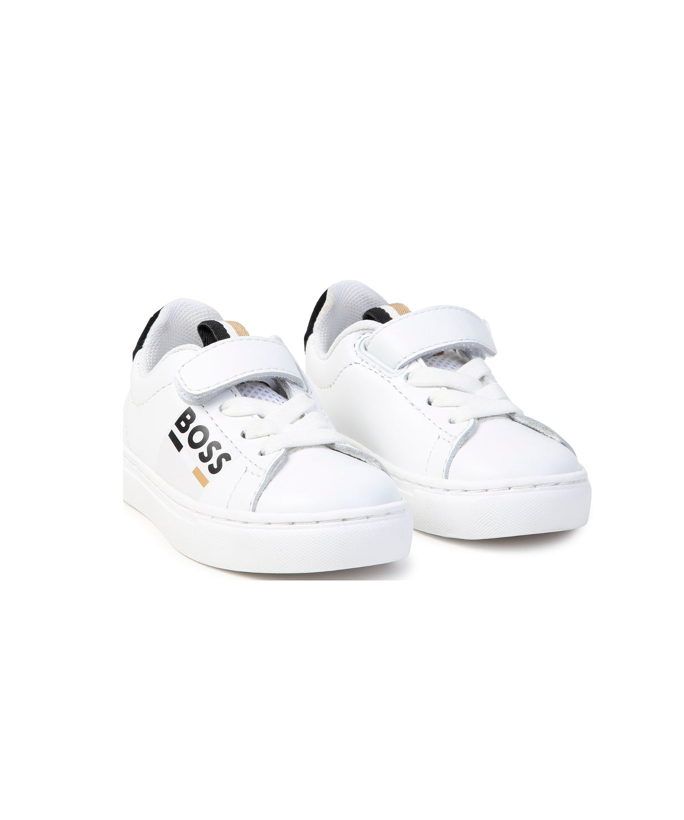 Boss Kids Sneakers Bianche con Strappi con Logo per Neonati