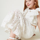 Twinset Kids Pantaloni in Pizzo e Sangallo