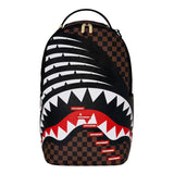Sprayground Kids Zaino Marrone Sharks in Paris con Stampa Squalo Check e Logo per Bambini o Bambine