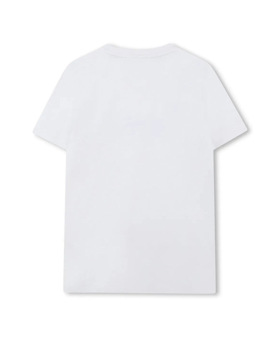 Boss Kids T-shirt Bianca con Stampa per Bambini (retro)