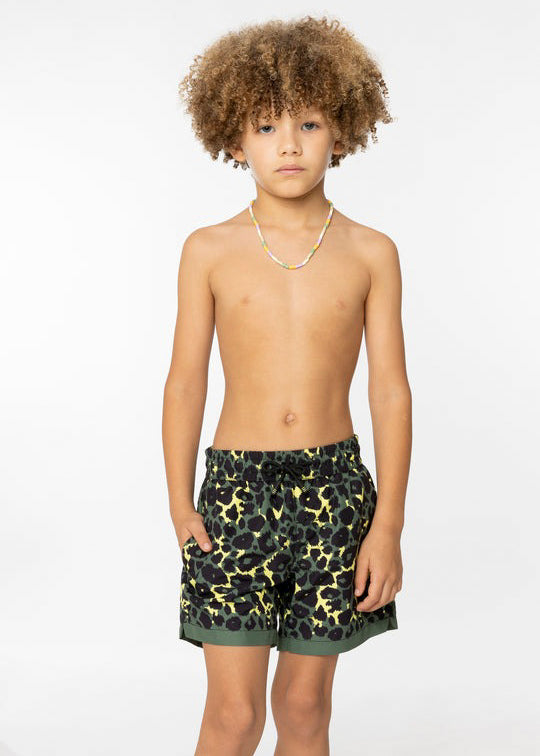 4GIVENESS Costume Boxer Fantasia Maculata Verde per Bambini 